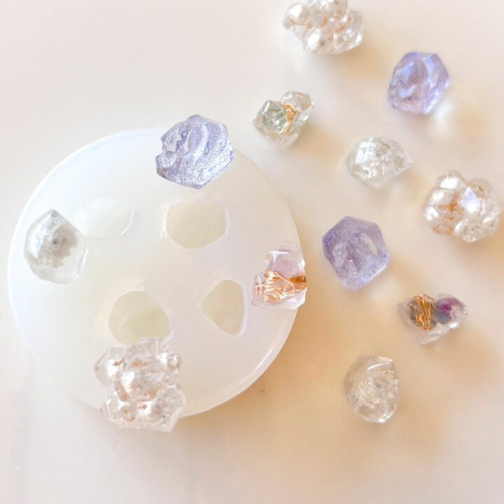 楽天市場】シリコンモールド レジン アクセサリー パーツ 石 鉱石 
