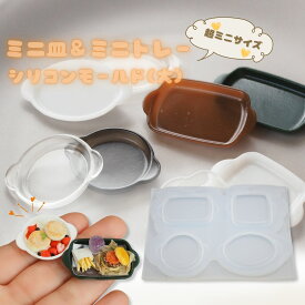 シリコンモールド ミニチュア(大) レジン 皿 トレー キーホルダー パーツ レジン型 UVレジン LEDレジン エポキシ樹脂 デコパーツ クラフト用 手芸 型枠