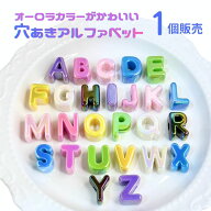 大穴 アルファベット ビーズ パラコード オーロラ加工 アクリル製 穴あきビーズ イニシャル パラコードパ…