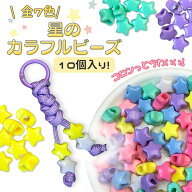 【NEW】大穴ビーズ カラフルビーズ 星型 10個入り ビーズパーツ パラコード マクラメ キーホルダー 手芸 …