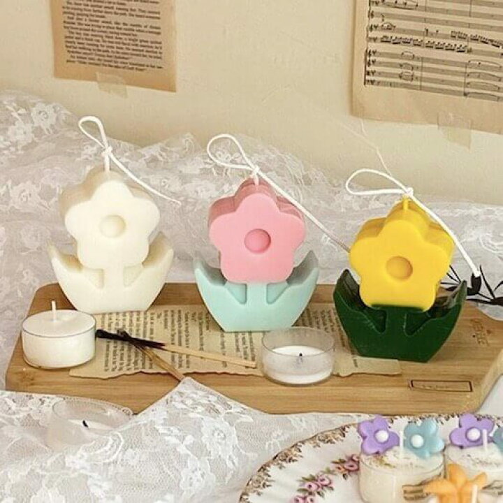 楽天市場 キャンドル モールド お花キャンドル 韓国キャンドル ソイキャンドル ポリ製 モールド Myrtille Craft 楽天市場店