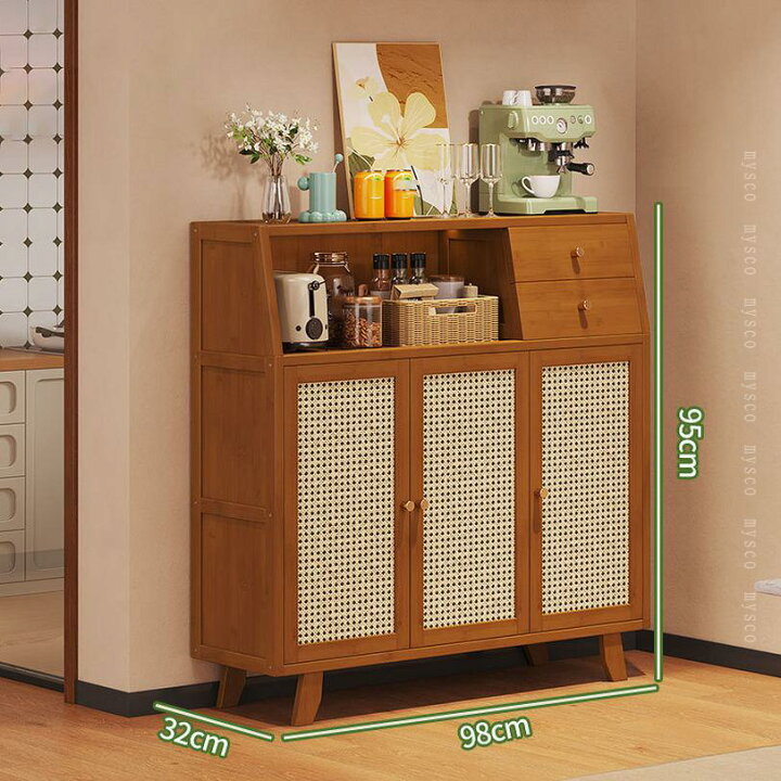 楽天市場】キッチンボード 98cm 棚レンジボード 食器棚 家電収納 