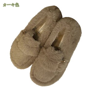 レディース モカシン ローファー スリッポン ボア シューズ 靴 フラット ベルト付き ムートン風 ファー 防寒 暖か ぺたんこ ラウンドトゥ 大きいサイズ 小さいサイズ 軽量 滑り止め 柔らかい