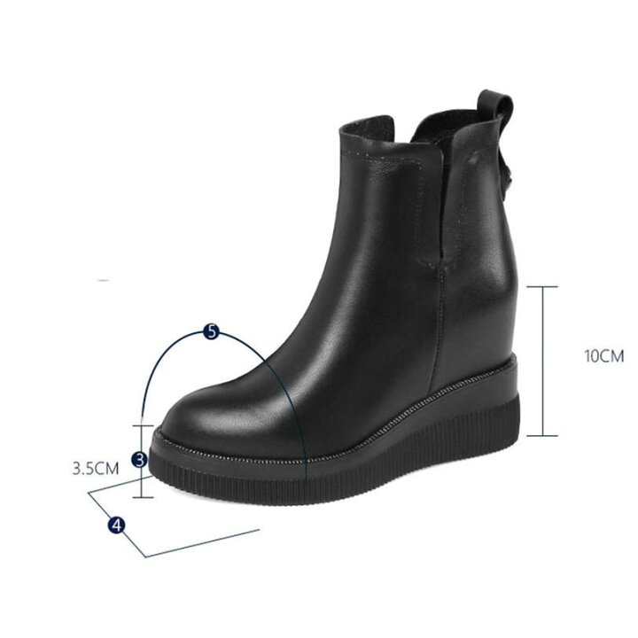 黒 レザー サイドジッパーブーツ ミドル丈ヒール3.5cm 一度だけ使用 