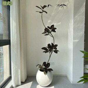 ゴムの木 人工観葉植物 リアル インテリア おしゃれ 枯れない 鉢付き 人工植物 侘寂風 大型フェイクグリーン 室内用 落ち着いた空間 和モダン 北欧風 ナチュラル 高さ約180cm イベントや撮影