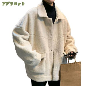 フリースボアジャケット ブルゾン ハーフ丈 メンズ ハイネック 防寒着 保温 秋冬 コート スプリングコート ジャンパー 前開きパーカー ファッション ジップアップ ライトアウター もこもこ