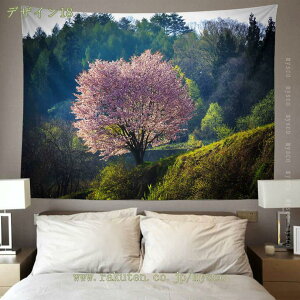 自然風景 桜のタペストリー 壁掛け 花見 美しい背景布 布ポスター 多機能壁掛け 簡単撮影用 装飾布 模様替え カーテン 間仕切り お店 気分転換 個性ギフト 新居祝い 和風タペストリー オシ