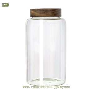 ガラス キャニスター 密閉 食品保存瓶 密封容器 保存容器 木の蓋 健康便利 大容量コーヒー豆と粉末 珈琲 保存容器 密閉容器 食品貯蔵タンク 密閉 透明安全性 多機能 収納整理 ふた付き 丸型