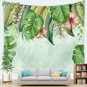 北欧風タペストリー 熱帯植物 おしゃれ壁掛け 多機能ファブリック装飾用品 装飾布 緑の葉 壁 窓の装飾 インテリア飾り 個性プレゼント 新居祝い 緑の葉 花 植物 カーテン 間仕切り 自然風景