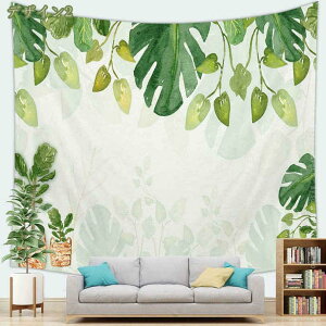 北欧風タペストリー 熱帯植物 おしゃれ壁掛け 多機能ファブリック装飾用品 装飾布 緑の葉 壁 窓の装飾 インテリア飾り 個性プレゼント 新居祝い 緑の葉 花 植物 カーテン 間仕切り 自然風景
