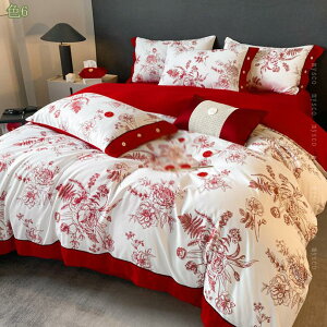 布団カバー 4点セット 薔薇柄 レトロ 高級 3点セット 柔らかい 肌に優しい 可愛い 寝具カバー フラットシーツ ボックスシーツ 枕カバー 結婚祝いプレゼント 通気性 速乾 防ダニ 四季通用 き