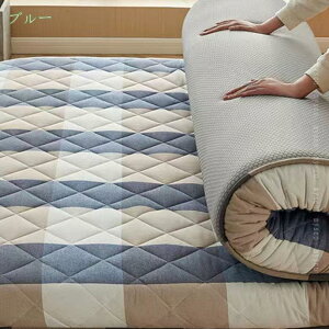 敷きパッド ダブル ベッドパッド 洗える 毛布敷きパッド くしゅっと 中綿いり 格子柄 ふんわり あったか寝具 冬用 冬 シンプル パッド 敷パッド あったか コットン 敷きパッド 冬 暖かい 洗