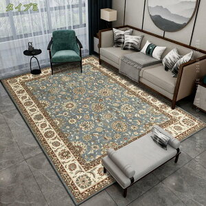 ラグ カーペット 2畳 ペルシャ絨毯風 ラグマット 洗える 140X200CM 長方形 オールシーズン 花柄 滑り止め ブルー 防ダニ 抗菌 防臭 床暖房対応 ペルシャ ラグ カーペット ロイヤルパレス 3畳 ベ