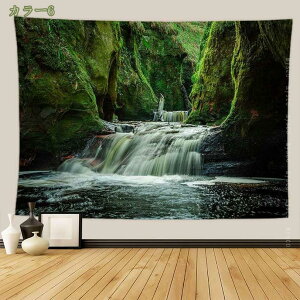 森 タペストリー 和風 デザイン 渓流柄壁掛けタペストリー おしゃれ 壁飾り インテリア 花と山 多機能壁掛け 背景布 簡単撮影用 自宅 お店の装飾 新居模様替え ギフト 新居祝い プレゼント