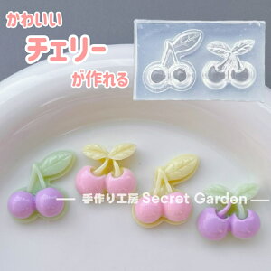【シリコンモールド B0109】チェリー さくらんぼ 果物 フルーツ レジン型 アクセサリー デコパーツ 飾り物 装飾 トレカデコ トレカケース 推し活 UVレジン LEDレジン 手芸 クラフト 粘土型 エポ