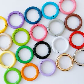 【金具】カラビナ 2個 カラフル 24mm 金具 キーホルダー パーツ アクセサリー チャーム 可愛い 推し 推しカラー パーツ フック ナスカン シンプル レジン 手芸 クラフト ハンドメイド【選べる20色】