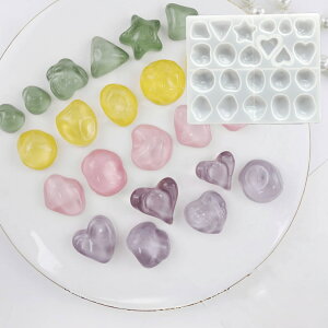 【シリコンモールド】水面ストーン 波石 水面 天然石 ジュエリー 石 鉱石 ハート 星 ピアス ペンダント アクセサリー イヤリング レジン型 オルゴナイト 装飾 UVレジン LEDレジン 手芸 クラフ