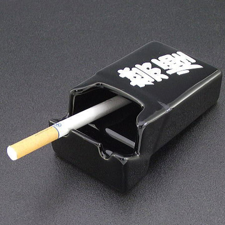 楽天市場】【禁煙柄】卓上灰皿 禁煙文字 黒ベース 陶器製アシュトレイ 