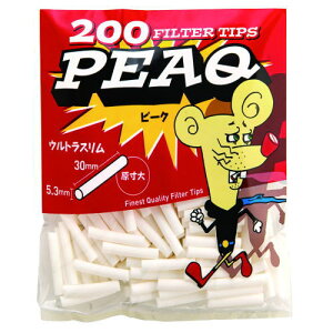 PEAQ ピーク  ウルトラスリム フィルター 200個入 手巻きタバコ 手巻きタバコ用  手巻きたばこ 柘製作所 5.3mm×30mm 77708