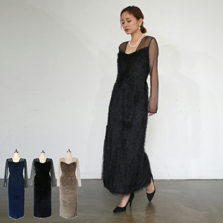 楽天市場】glitter shaggy dress パーティー ドレス ワンピース  