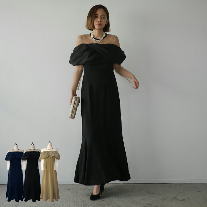 楽天市場】bell sleeve dress パーティー ドレス ワンピース オフ  