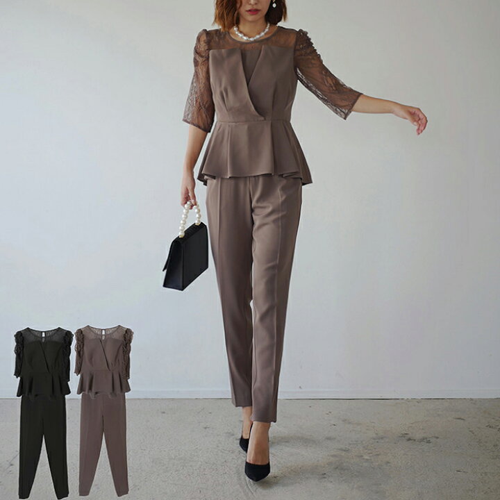 楽天市場】peplum design set up セットアップ パンツドレス  
