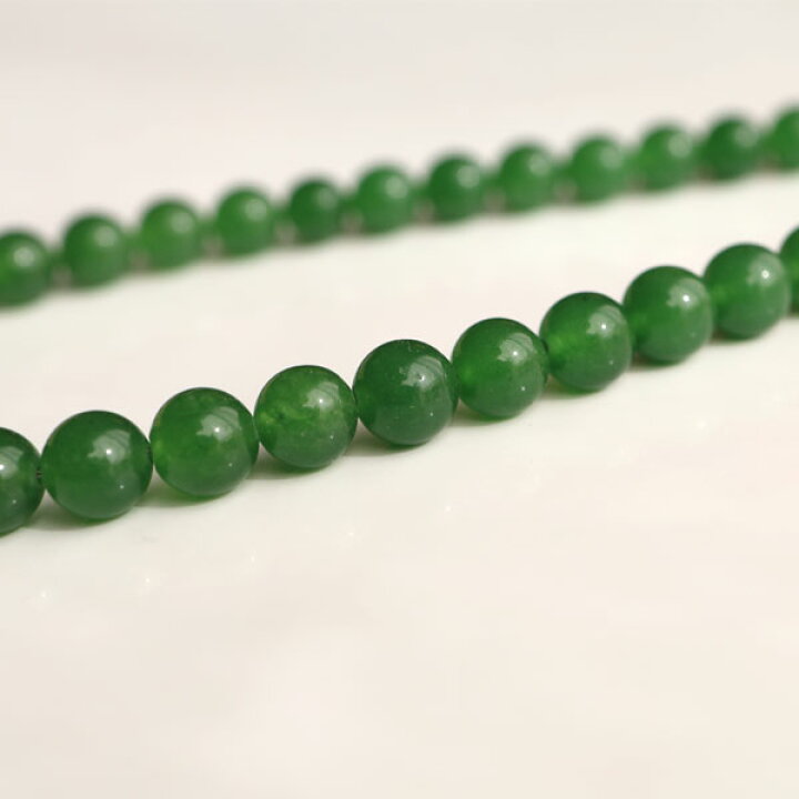 楽天市場】天然石 ネックレス 台湾翡翠 8mm ジェイド ひすい 緑 