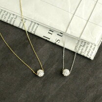 SWAROVSKI】ネックレス ゴールド トライアングル パヴェ 46cm 