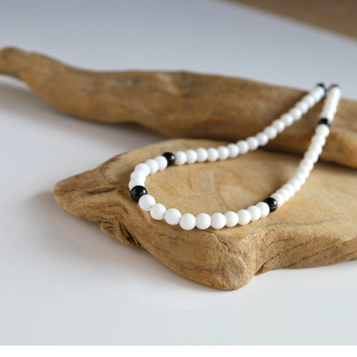 半額品 ネックレス メンズ ホワイトオニキス 6mm シンプル 黒 白 デザイン オニキスネックレス Www Ambienteymedio Tv