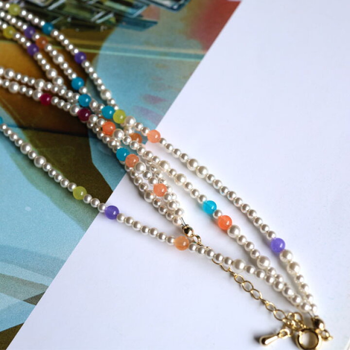 SWAROVSKI スワロフスキー 2連ロングネックレス クリスタルビーズ 青 