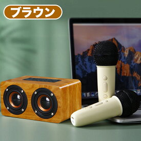 【楽天ランキング1位獲得】 カラオケセット Bluetooth スピーカー マイク2本付き コードレス 家庭用 ミニカラオケ ポータブル ワイヤレス カラオケマイク 高音質 変声モード ボイスチェンジ コンパクト USB microSD AUX対応 Android iPhone ヒトカラ