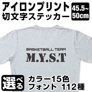 1文字からOK!【漢字・ひらがな・数字・アルファベット】50cmまで同価格!(45.5〜50cm)アイロンプリント 文字シール Tシャツプリント パーカープリント オーダーメイドTシャツ チームウェア