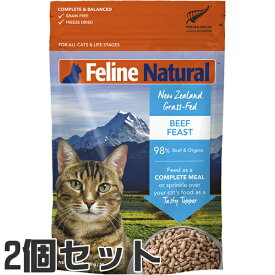 【2個セット】フィーラインナチュラル Feline Natural フリーズドライ ビーフ・フィースト（猫 用総合栄養食） 320g