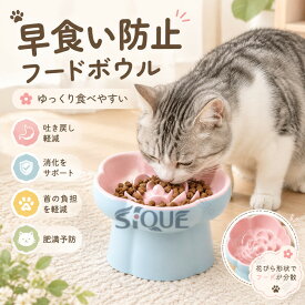 早食い防止 食器 犬 猫 早食い防止 はやぐい防止皿 小型犬 陶器 脚付フードボウル フードボウル ペット食器 高さ 15度の傾斜 吐き戻し軽減 肥満予防 首 負担軽減 食事サポート ゆっくり