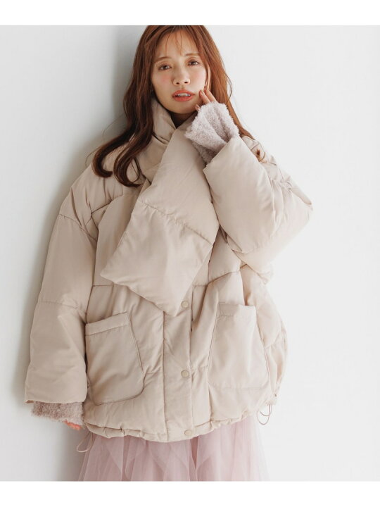 楽天市場】【SALE／37%OFF】マフラー付きノーカラーブルゾン mysty 