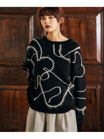 【SALE／40%OFF】リンキングジャガードフラワーニット mysty woman ミスティウーマン トップス ニット ブラウン ホワイト ブラック グレー【RBA_E】【送料無料】[Rakuten Fashion]