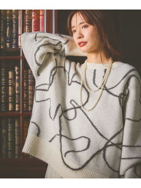 リンキングジャガードフラワーニット mysty woman ミスティウーマン トップス ニット ブラウン ホワイト ブラック グレー【送料無料】[Rakuten Fashion]
