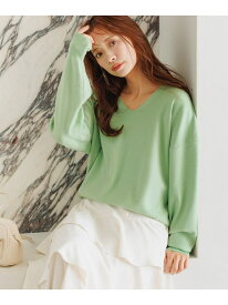 ラメVネックニットプルオーバー mysty woman ミスティウーマン トップス ニット グレー グリーン ホワイト ブラウン パープル ブラック【送料無料】[Rakuten Fashion]