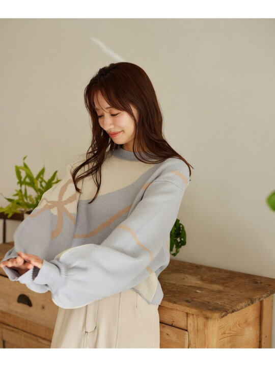 楽天市場】【SALE／60%OFF】リボンジャカードニットプルオーバー mysty 