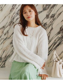 【SALE／40%OFF】フェザーモールショートプルオーバー mysty woman ミスティウーマン トップス ニット グレー グリーン ホワイト【RBA_E】[Rakuten Fashion]