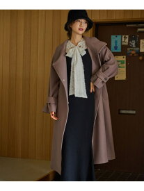 【SALE／30%OFF】【古畑星夏さん着用アイテム】スタンドネックロングコート mysty woman ミスティウーマン ジャケット・アウター チェスターコート ブルー ホワイト ブラック ブラウン【RBA_E】【送料無料】[Rakuten Fashion]