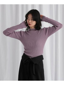 前後2WAYシルク混リブニット mysty woman ミスティウーマン トップス ニット パープル ホワイト ブラック【送料無料】[Rakuten Fashion]