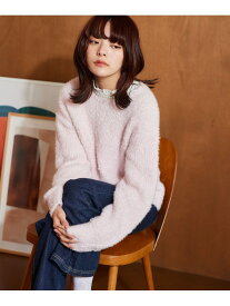 ファンシーニット mysty woman ミスティウーマン トップス ニット グレー ブルー ピンク ホワイト【送料無料】[Rakuten Fashion]