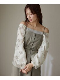 【SALE／40%OFF】フローラル刺繍スリーブニットプルオーバー mysty woman ミスティウーマン トップス ニット ホワイト ブラック ブルー ピンク【RBA_E】【送料無料】[Rakuten Fashion]