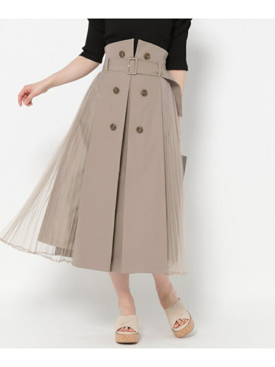 楽天市場】【SALE／50%OFF】トレンチチュールプリーツSK mysty woman  