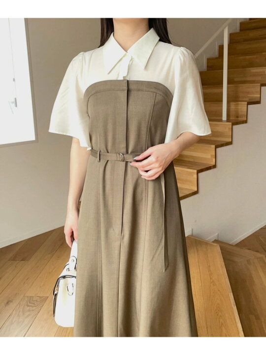 楽天市場】【SALE／50%OFF】フレアスリーブドッキングワンピース mysty 