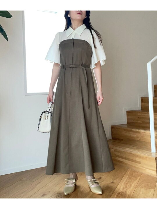 楽天市場】【SALE／50%OFF】フレアスリーブドッキングワンピース mysty 