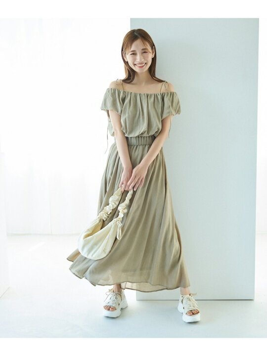 楽天市場】バルーンスリーブワンピSET mysty woman ミスティウーマン 