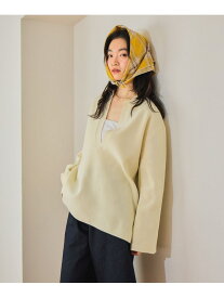 スキッパーニット mysty woman ミスティウーマン トップス ニット ホワイト ブラック【先行予約】*【送料無料】[Rakuten Fashion]