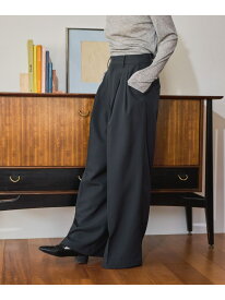 ダブルタックストレートパンツ mysty woman ミスティウーマン パンツ スラックス・ドレスパンツ ネイビー ベージュ【先行予約】*【送料無料】[Rakuten Fashion]